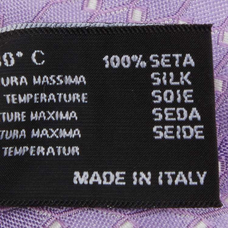 Pre Owned Versace Purple Geometric Pattern Silk Tie