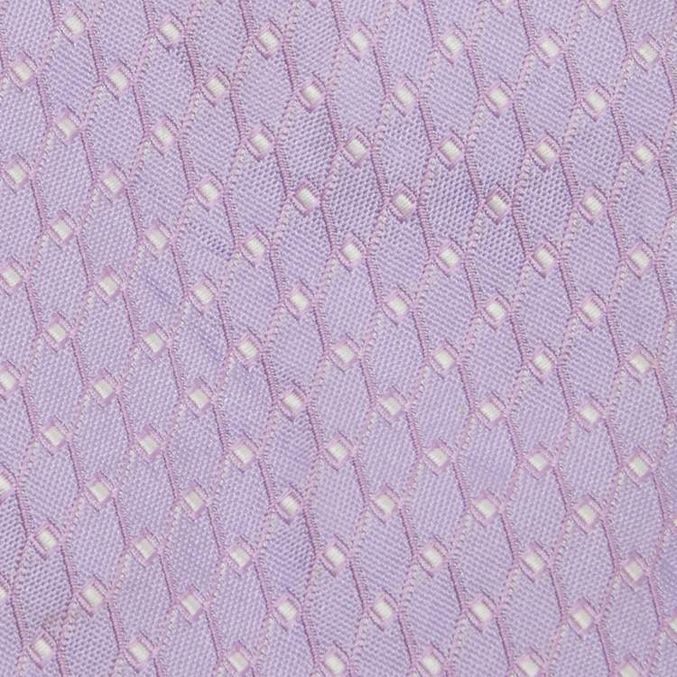 Pre Owned Versace Purple Geometric Pattern Silk Tie