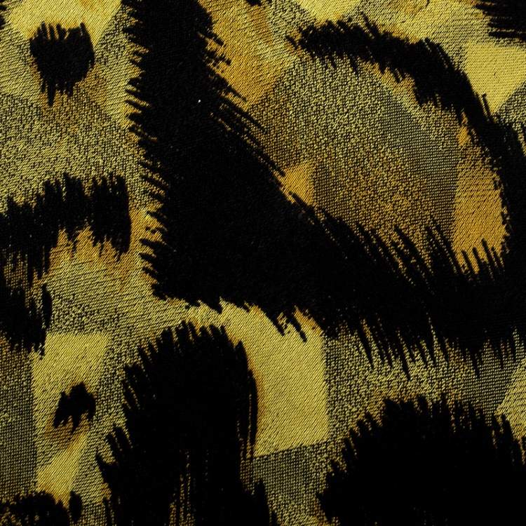 Pre Owned Gianni Versace Vintage Yellow and Red Animal Printed Silk Tie