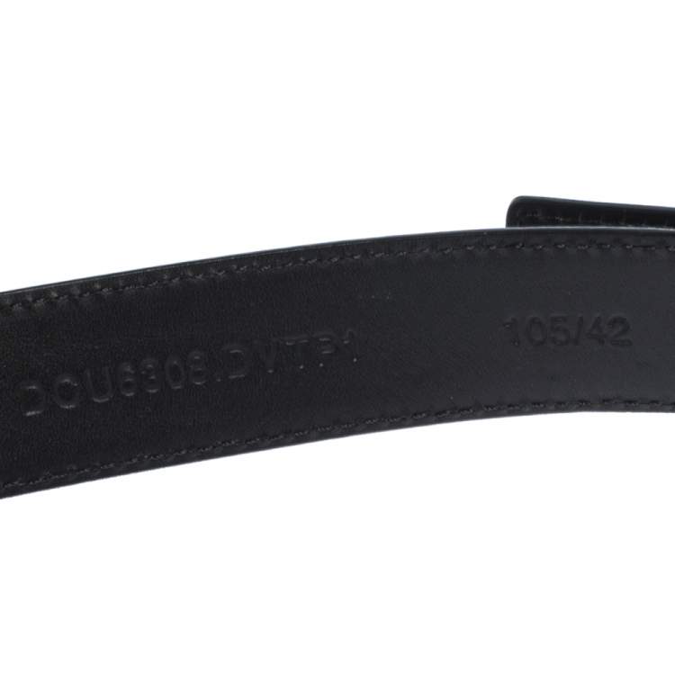 Pre Owned Versace Black Leather Classic Medusa Belt 105CM
