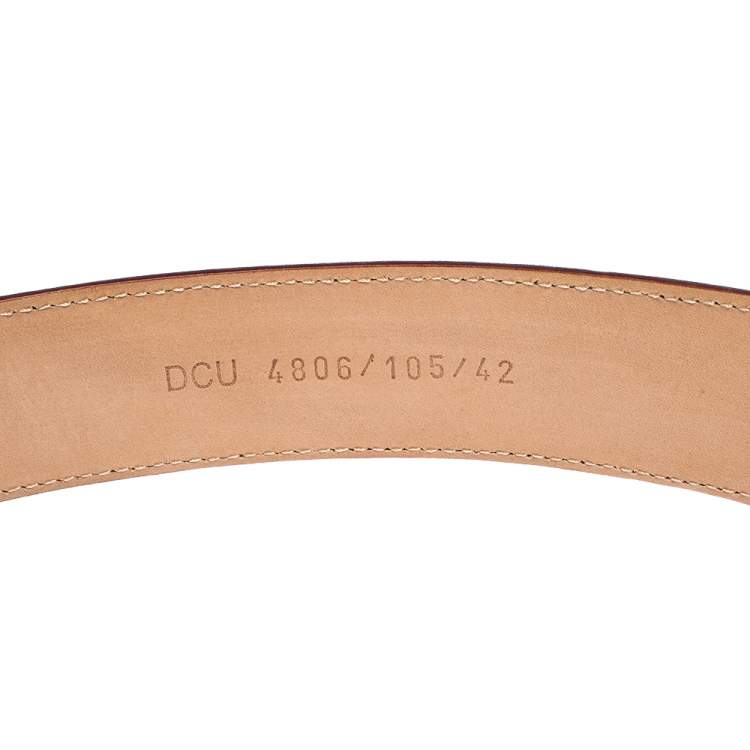 Pre Owned Versace Dark Pink Leather Medusa Belt 105CM