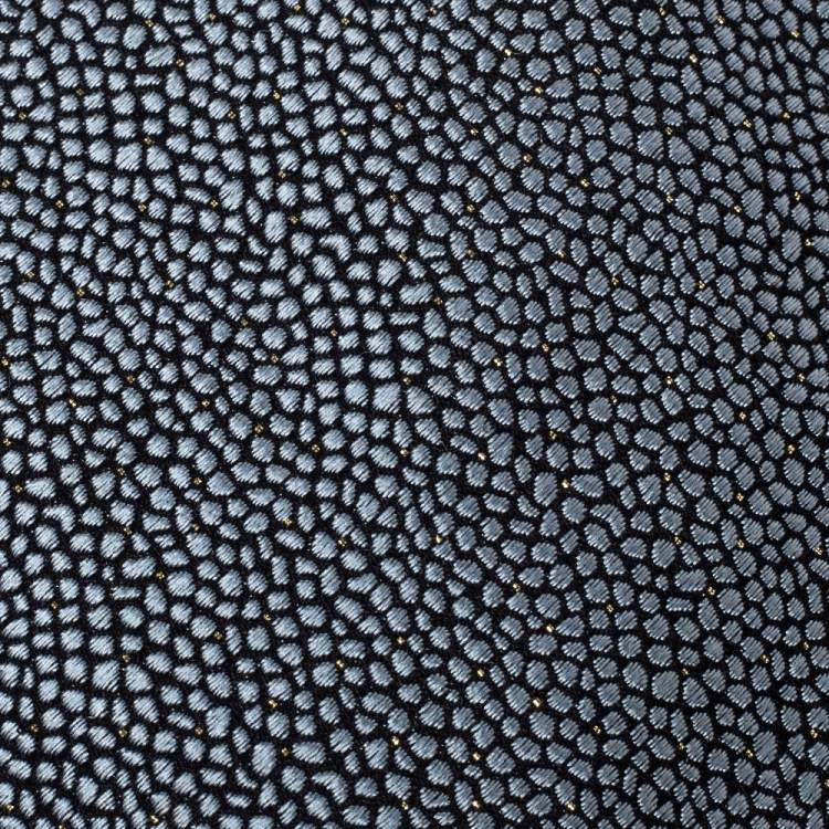 Pre Owned Versace Grey & Navy Dot Pattern Jacquard Silk Tie