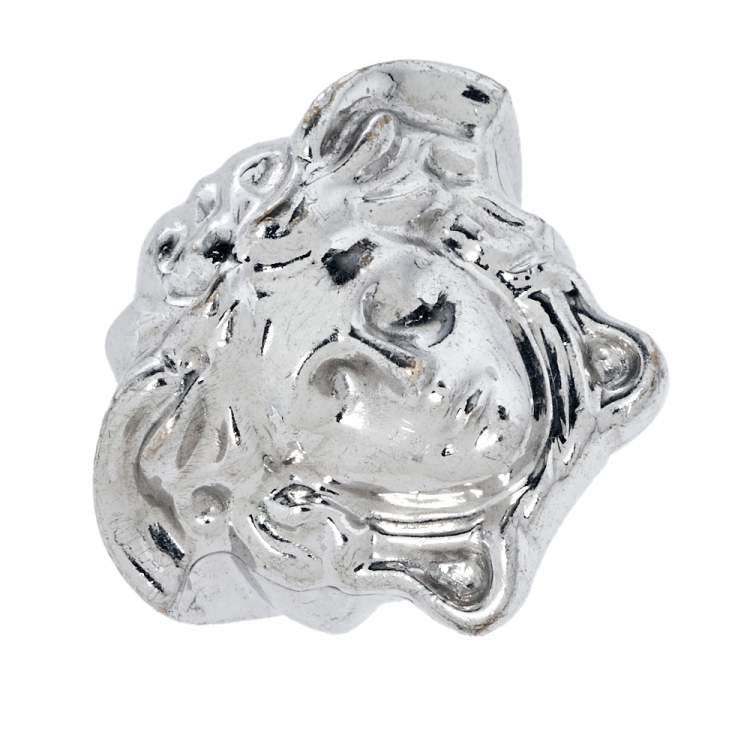 Pre Owned Versace Silver Tone Medusa Ring Size EU 54