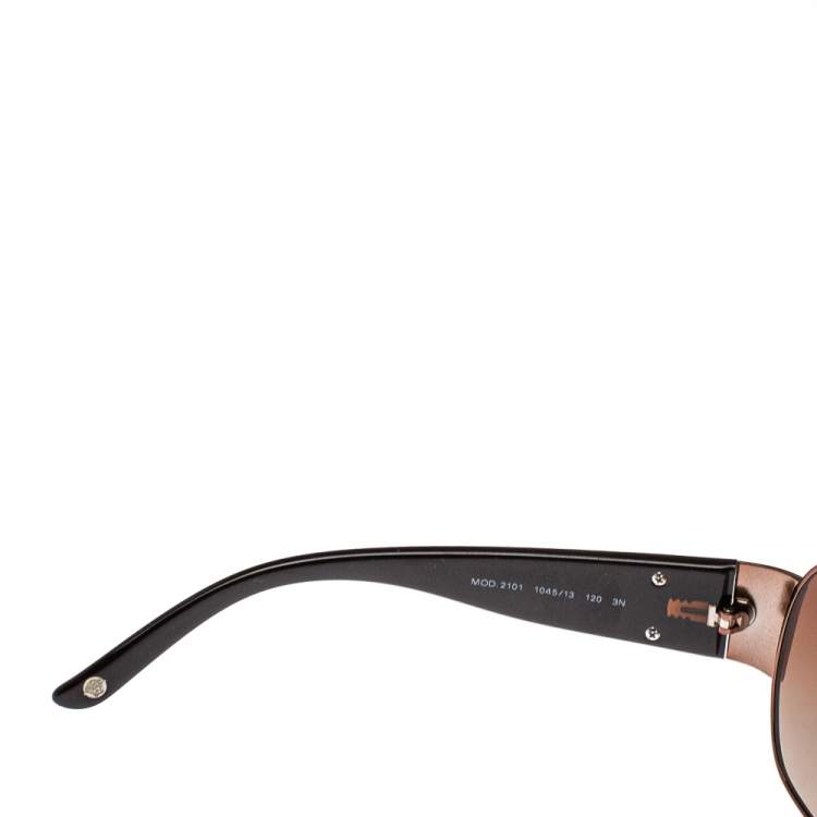 Pre Owned Versace Bronze Tone/Brown VE2101 Medusa Shield Sunglasses