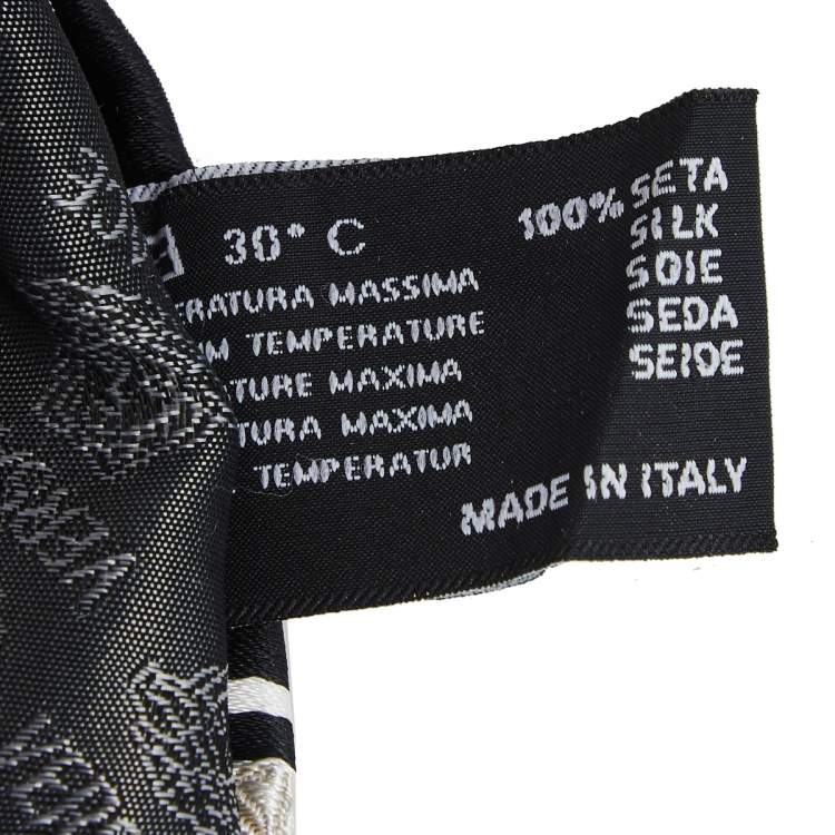 Pre Owned Versace Monochrome Striped Silk Tie