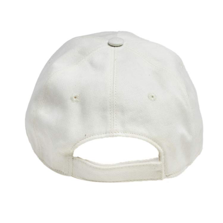 Pre Owned Versace White Medusa Logo Signature Cotton Baseball Cap