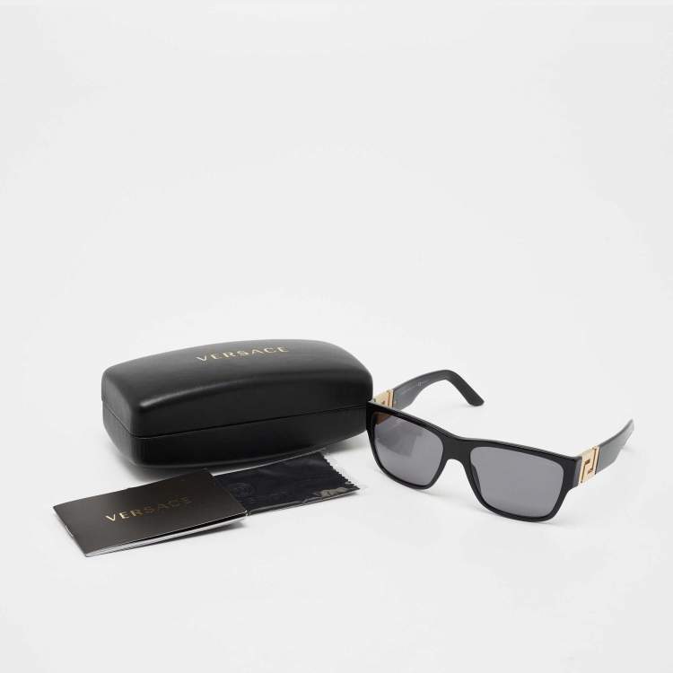 Pre Owned Versace Black MOD 4296 Polarized Square Sunglasses