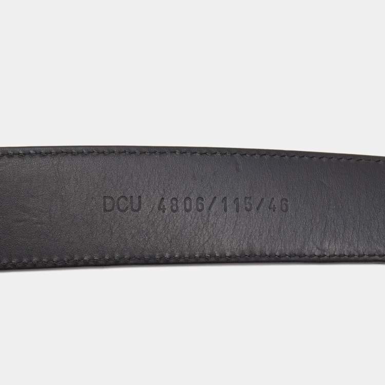 Pre Owned Versace Black Leather Medusa Head Buckle Belt 115CM