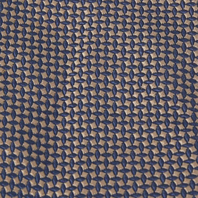Pre Owned Versace Navy Blue Patterned Silk Jacquard Tie