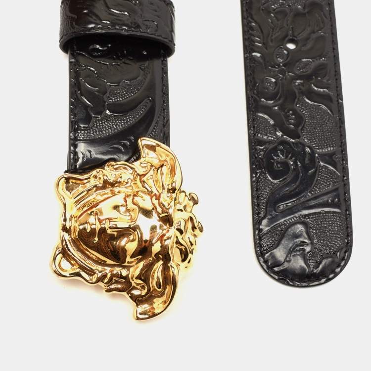 Men's Leather Medusa-buckle Belt