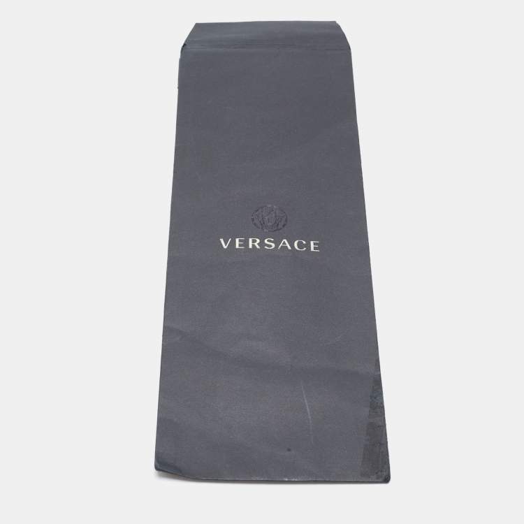Pre Owned Versace Burgundy Geometric Pattern Silk Tie
