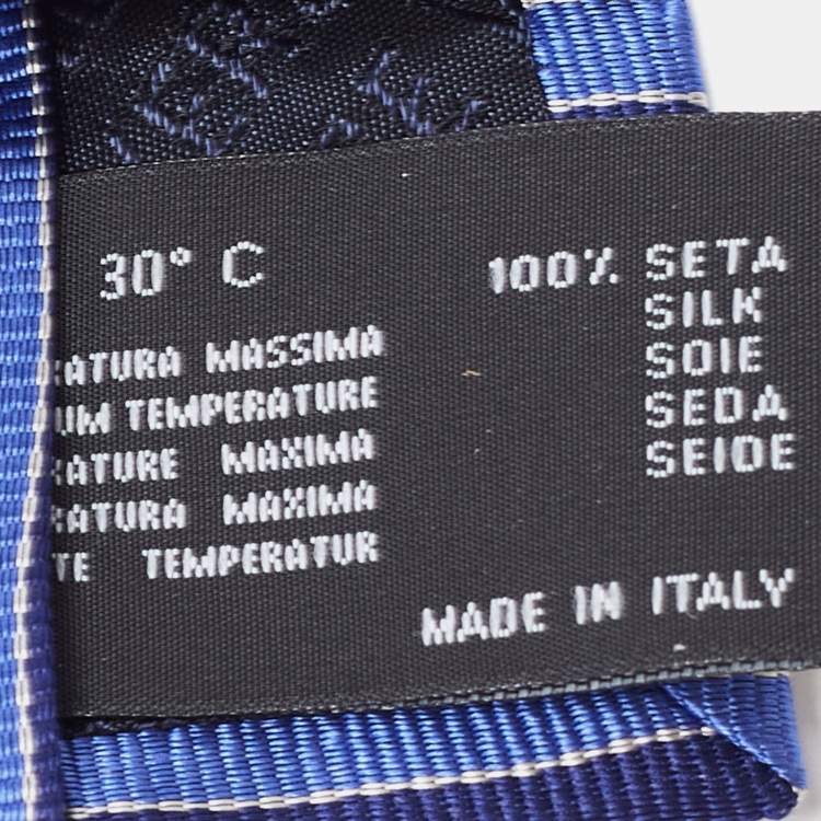 Pre Owned Versace Blue Diagonal Striped Silk Tie