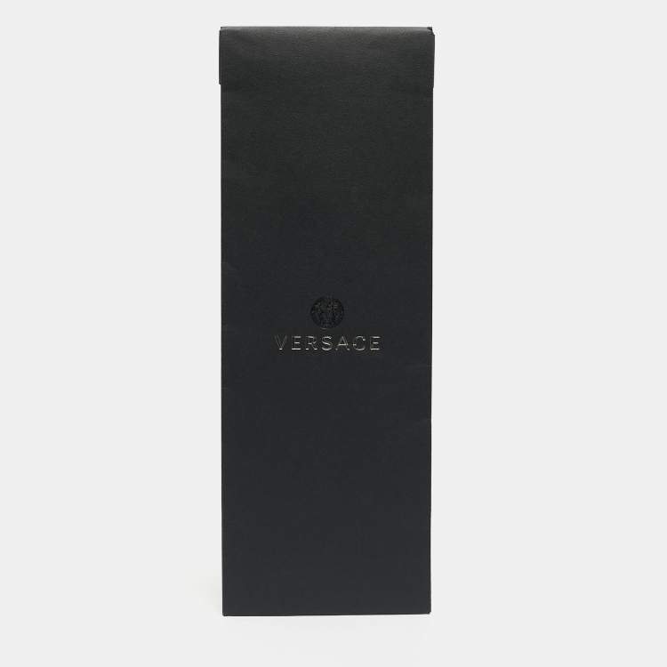 Pre Owned Versace Navy Blue Jacquard Silk Tie
