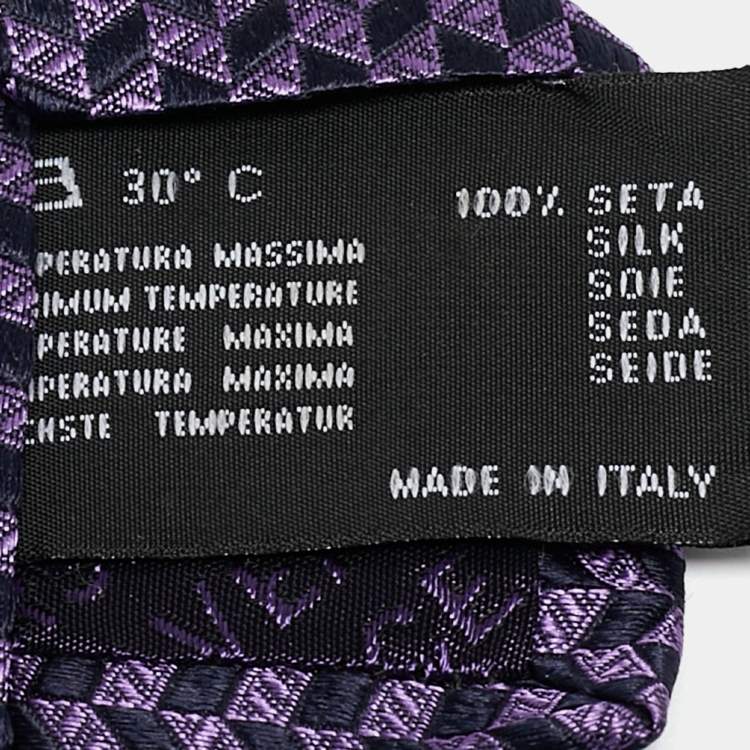 Pre Owned Versace Navy Blue Jacquard Silk Tie