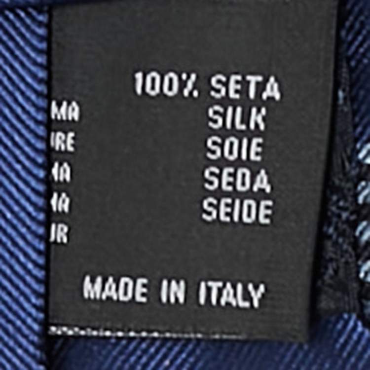 Pre Owned Versace Blue Diagonal Striped Silk Tie