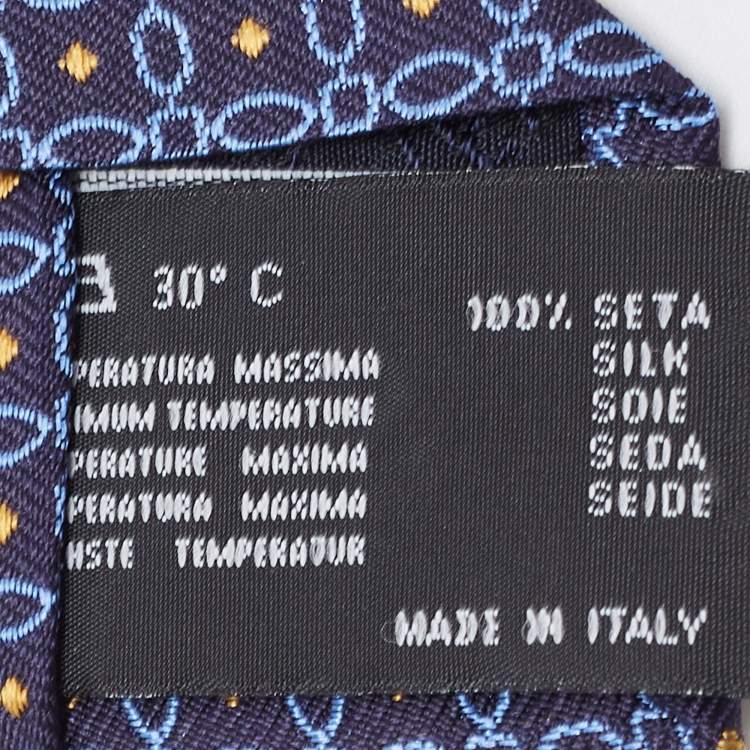 Pre Owned Versace Blue Patterned Silk Tie