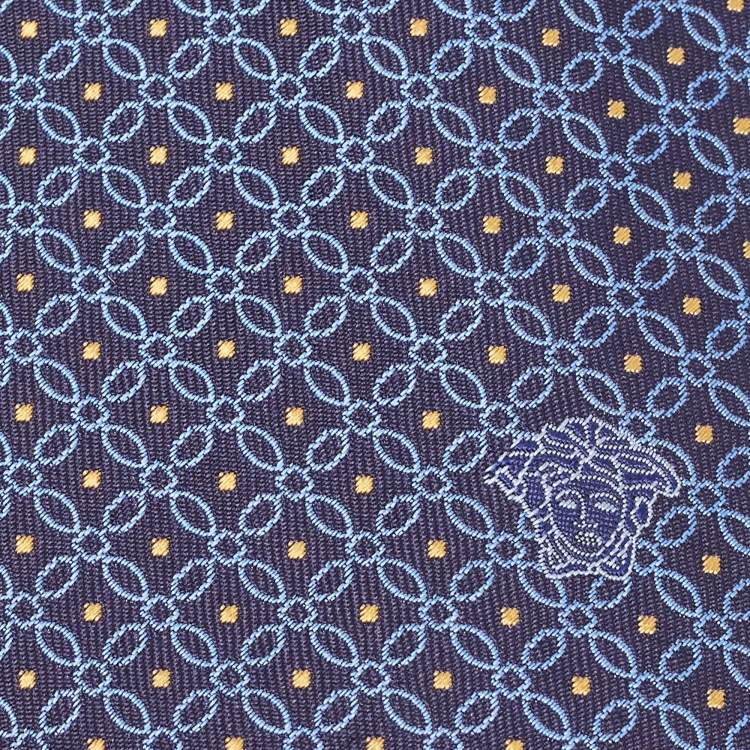 Pre Owned Versace Blue Patterned Silk Tie