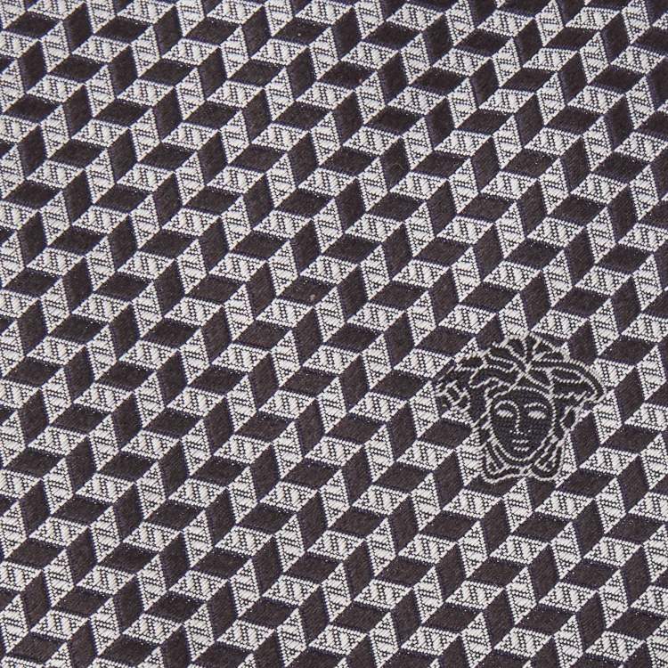 Pre Owned Versace Black Patterned Silk Tie