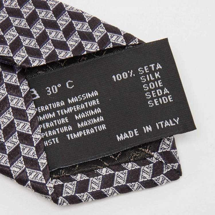 Pre Owned Versace Black Patterned Silk Tie