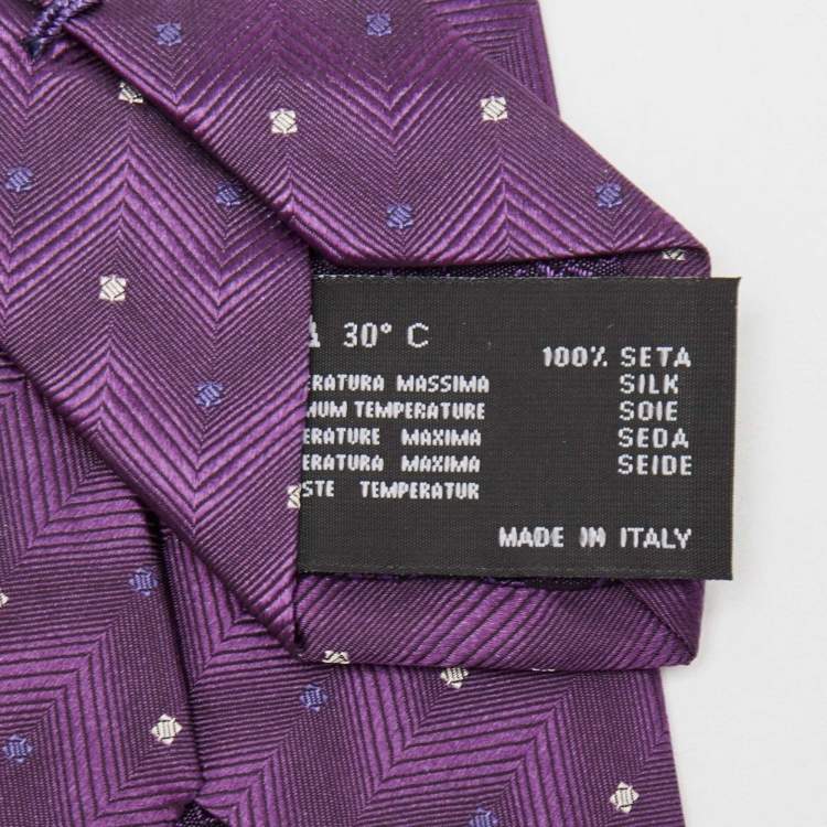 Pre Owned  Versace Purple Dotted Silk Tie