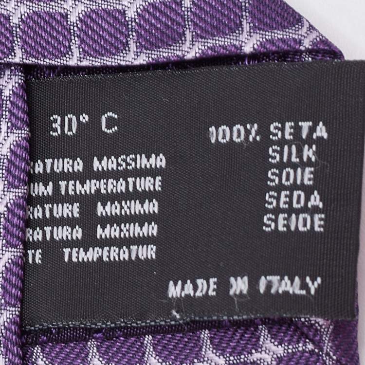 Pre Owned Versace Purple Patterned Silk Tie