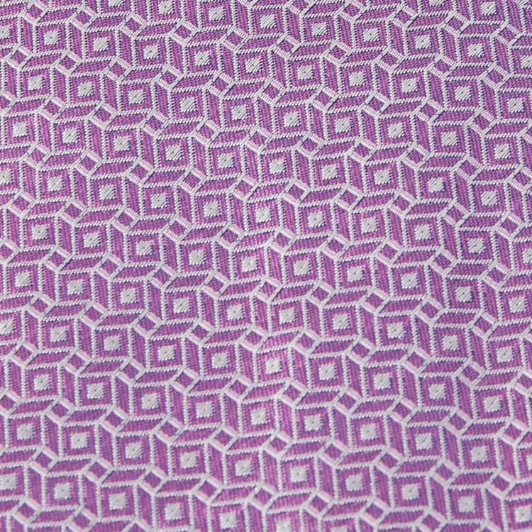 Pre Owned Versace Purple Patterned Silk Medusa Head Detail Tie