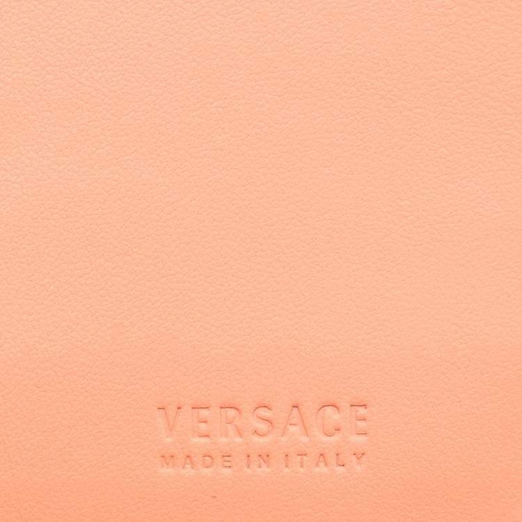Pre Owned Versace Black Leather Medusa Long Wallet