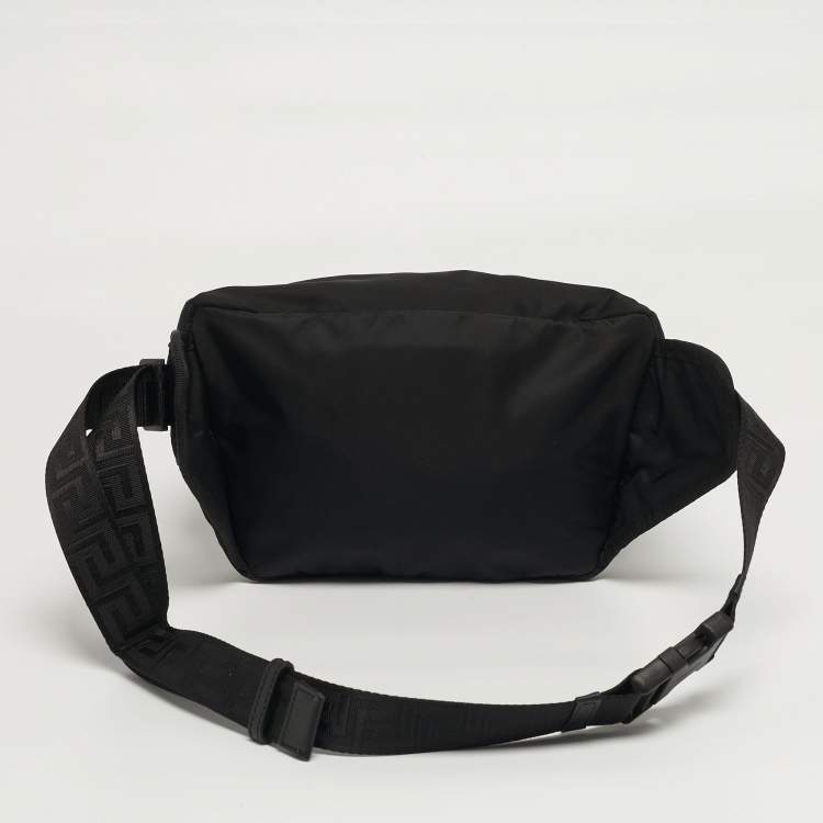 مملوكة مسبقًا Versace La Medusa Black Nylon Belt Bag