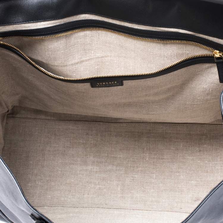 Pre Owned Versace Black Leather Palazzo Empire Tote