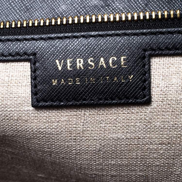 Pre Owned Versace Black Leather Palazzo Empire Tote
