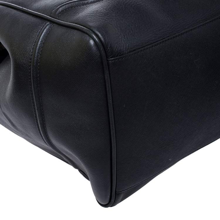 Pre Owned Versace Black Leather Palazzo Empire Tote