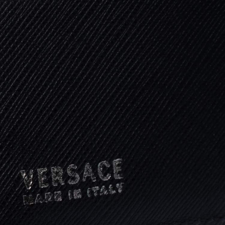 Pre Owned Versace Black Leather Bifold Wallet