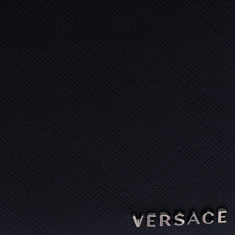Pre Owned Versace Black Leather Bifold Wallet
