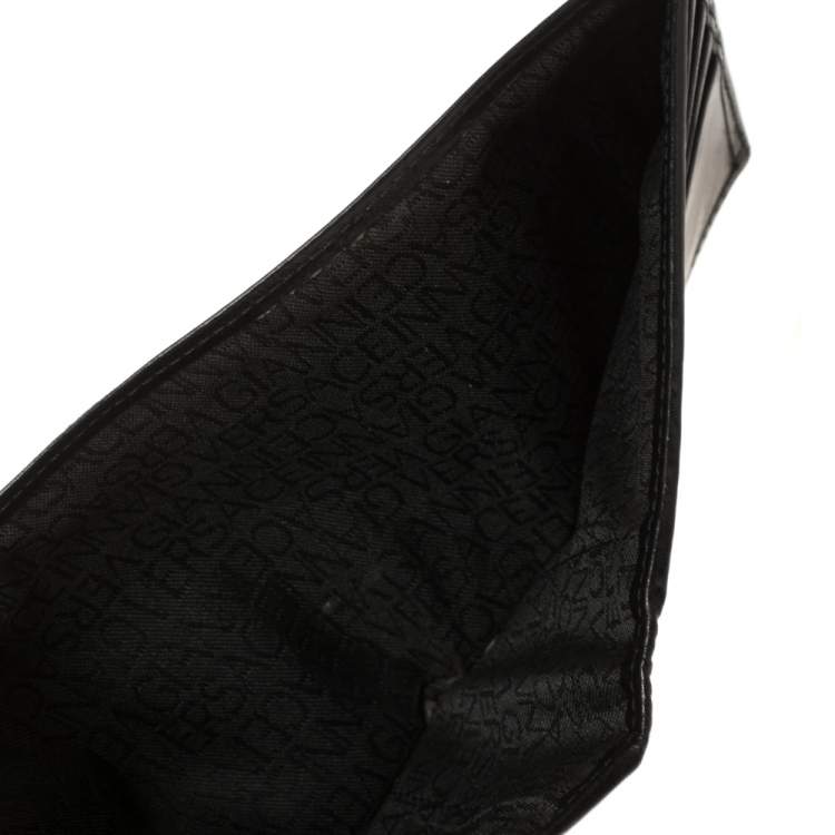 Pre Owned Versace Black Leather Medusa Bifold Wallet