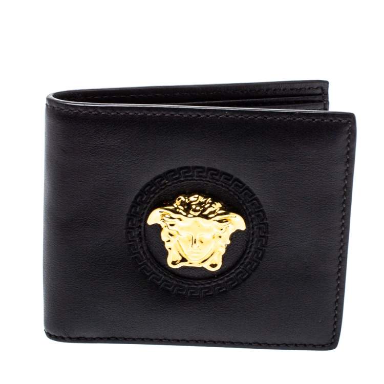 Logo Zip Wallet Black,Gold | VERSACE IN