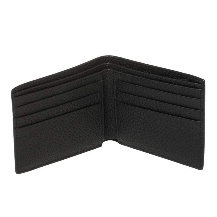 Pre Owned Versace Black Leather Medusa Bifold Wallet