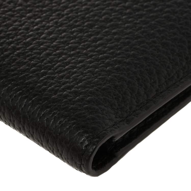 Pre Owned Versace Black Leather Medusa Bifold Wallet