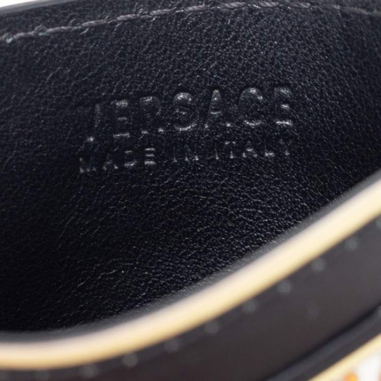 Pre Owned Versace Multicolor Leather Printed Card Case