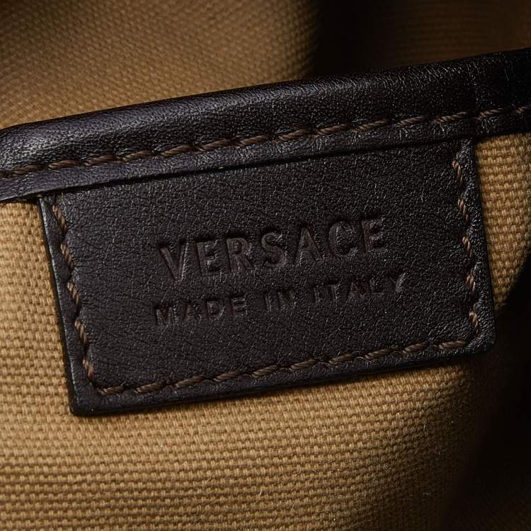 Pre Owned Versace Beige Canvas Crossbody Bag