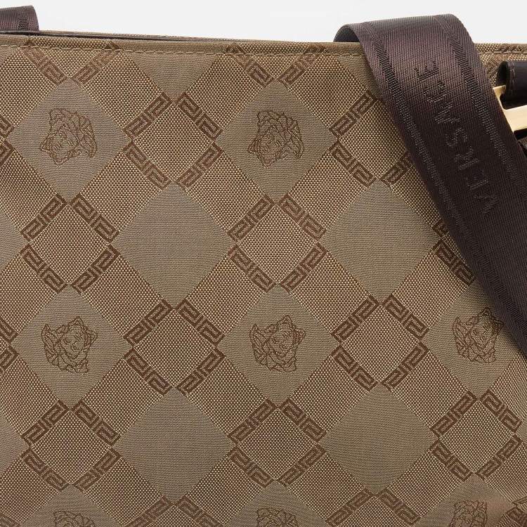 Pre Owned Versace Beige Canvas Crossbody Bag