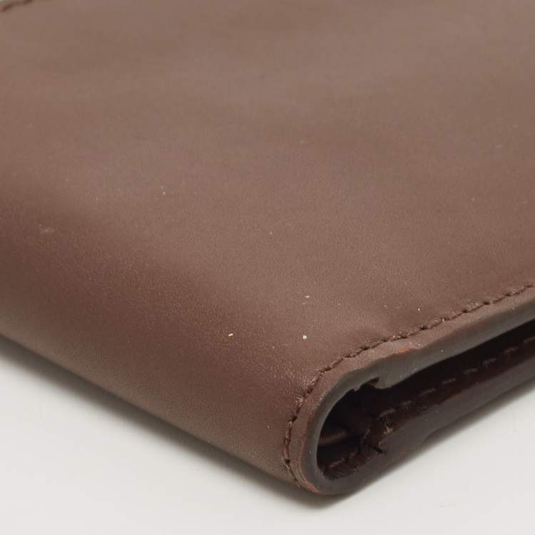 Pre Owned Versace Brown Leather Medusa Bifold Wallet