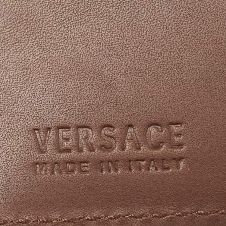 Pre Owned Versace Brown Leather Medusa Bifold Wallet