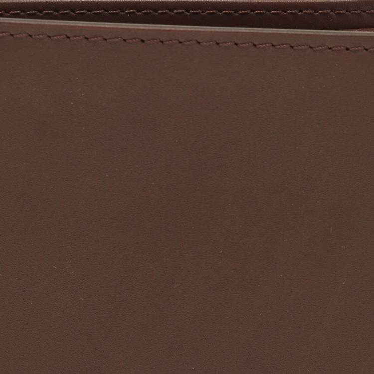 Pre Owned Versace Brown Leather Medusa Bifold Wallet