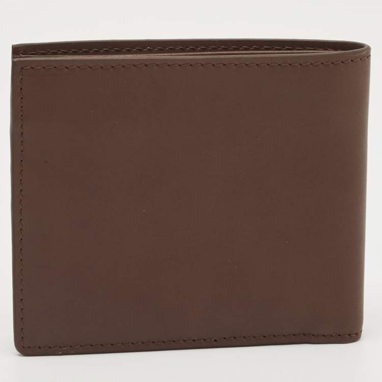Pre Owned Versace Brown Leather Medusa Bifold Wallet