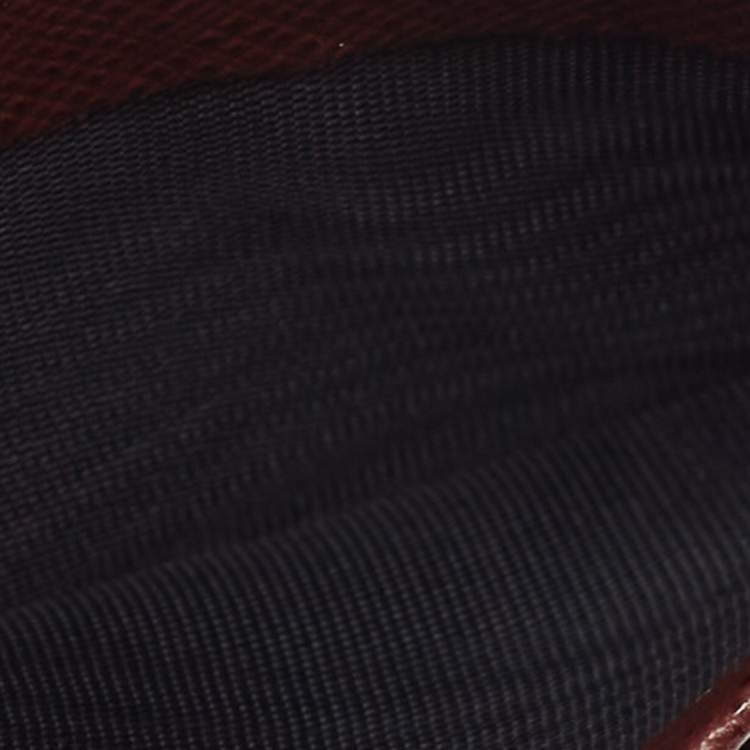Pre Owned Versace Burgundy Leather Logo Monet Clip Wallet