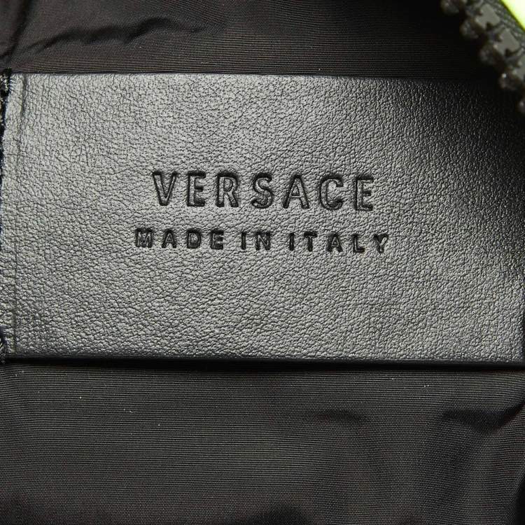 Pre Owned Versace Neon Yellow Nylon Sling Bag