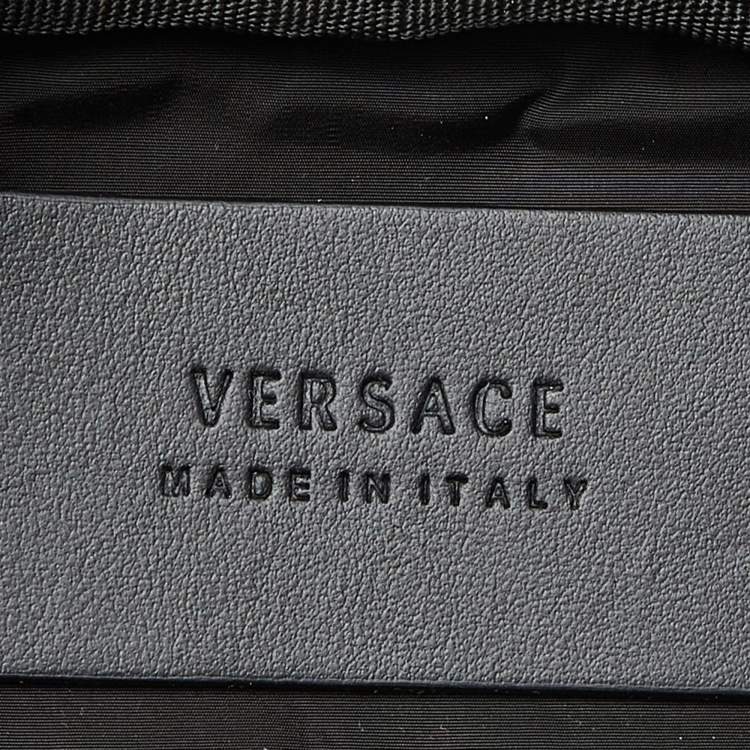 Pre Owned Vesace Multicolor Leather,Croc Embossed and Canvas Belt Bag