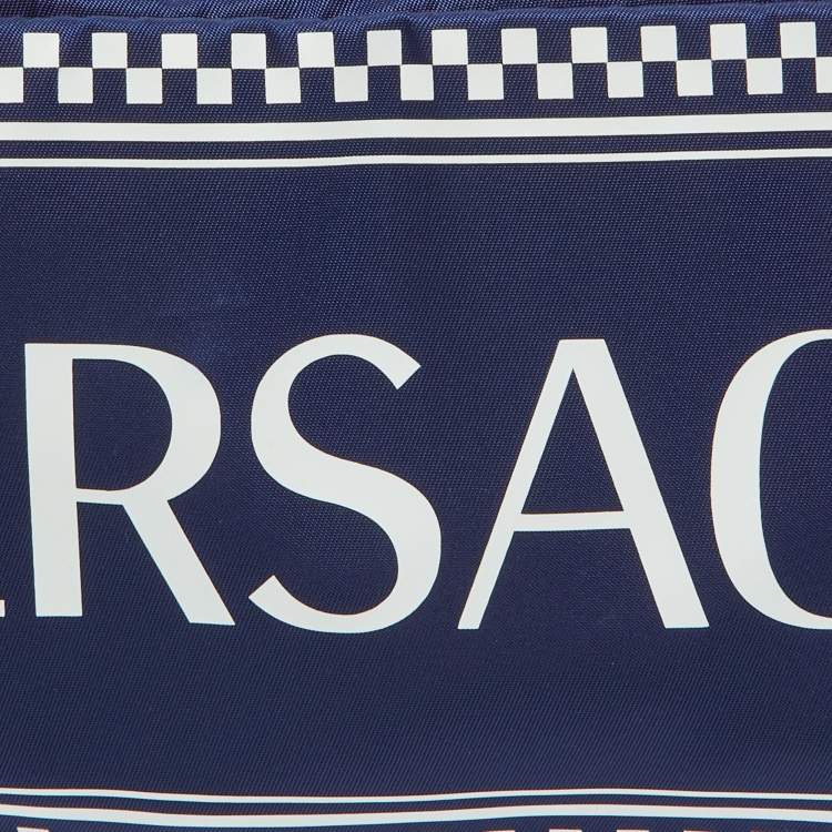 Pre Owned Versace Blue Nylon Belt Bag