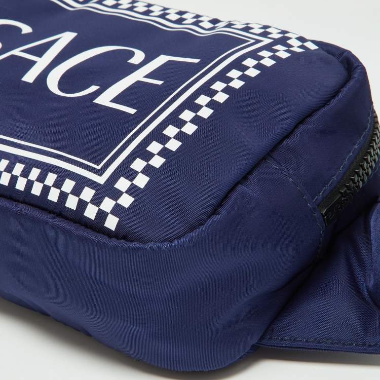 Pre Owned Versace Blue Nylon Belt Bag