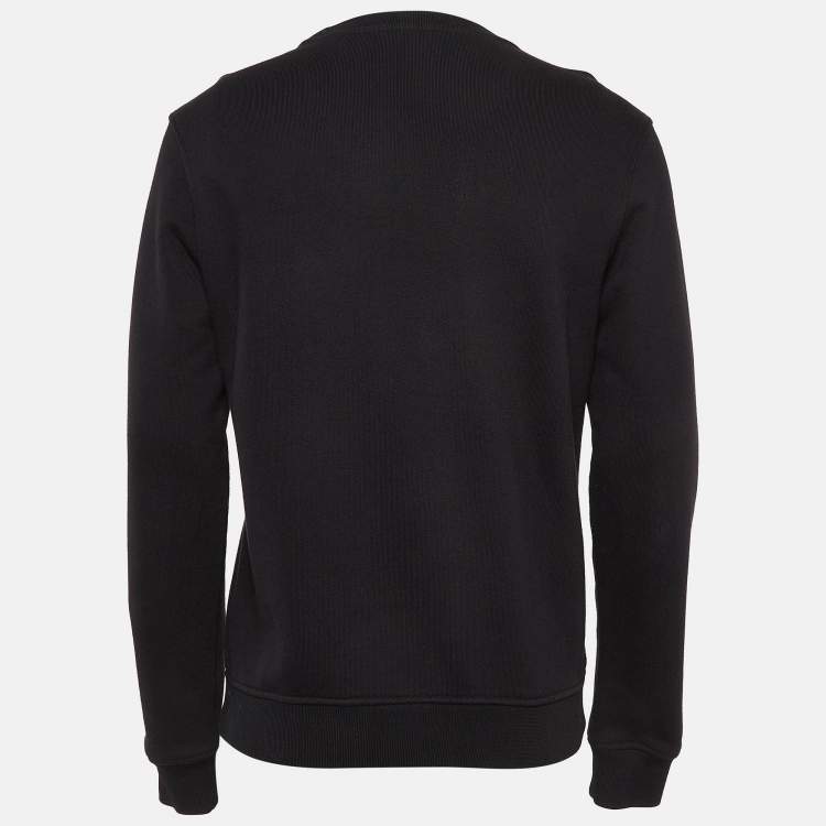 Pre Owned Versace Black Medusa Logo Embroidered Cotton Sweatshirt M